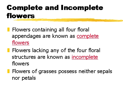 Image result for complete flower and incomplete flower